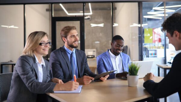 Recruiter checking the candidate during job interview